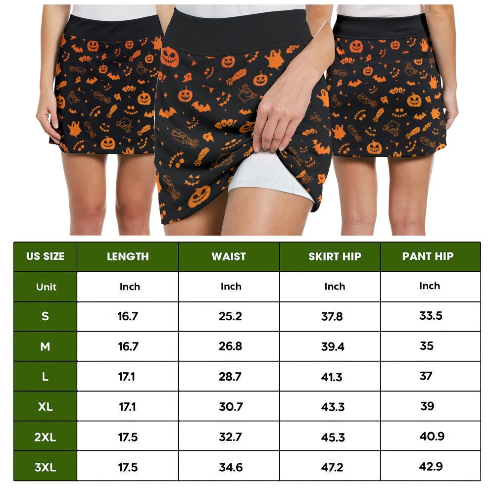 PLAN FOR THE DAY WINE Halloween Orange Skort KVH030501