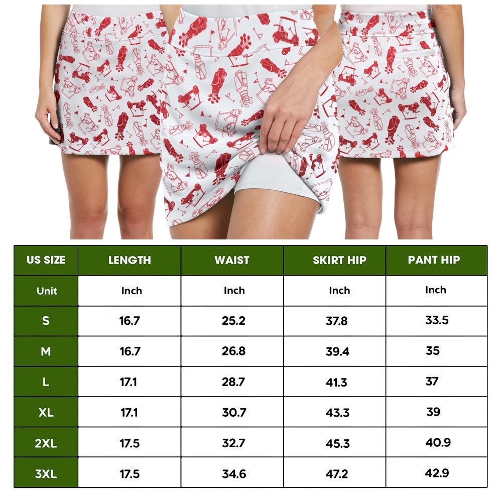 I HATE GOLF Pattern Christmas Skort KVH040501