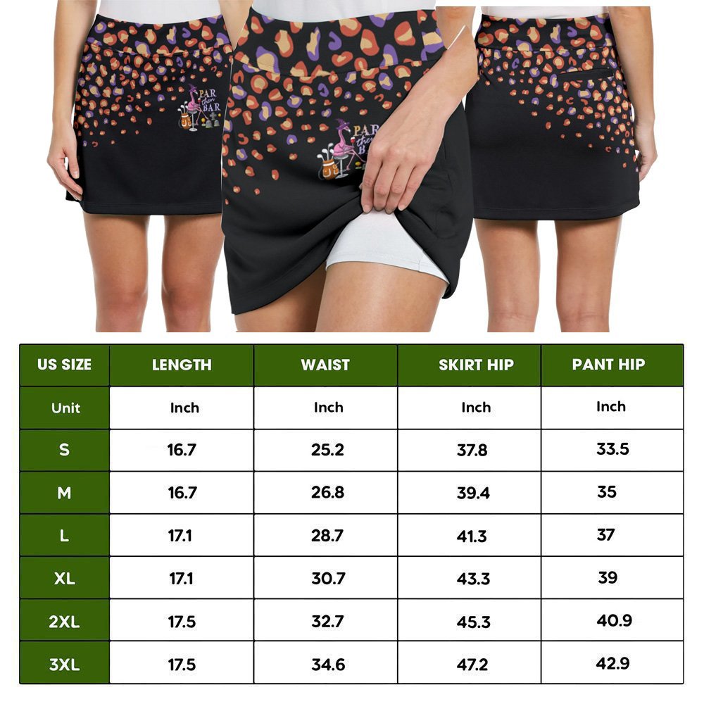 Par Then Bar Halloween Leopard Black Skort KVH050501