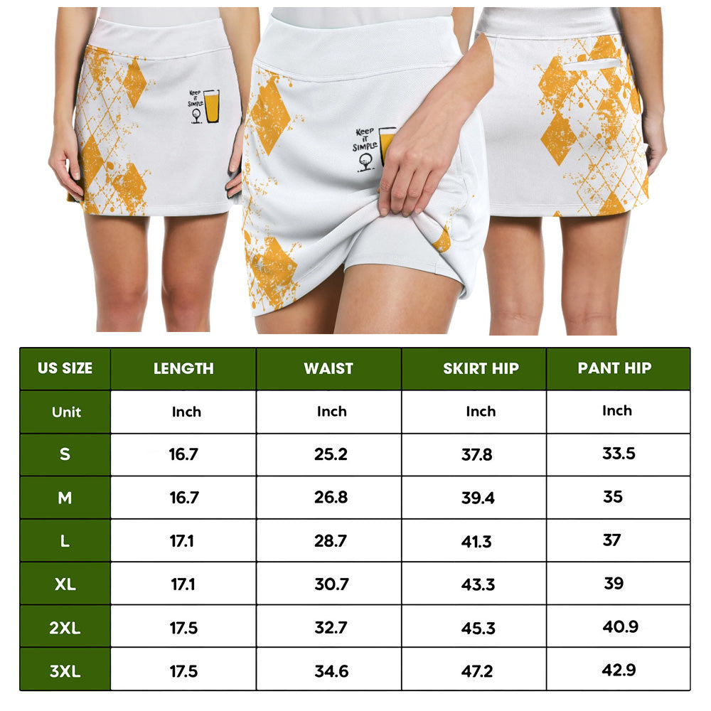 Keep It Simple Golf And Beer Skort KVH060301