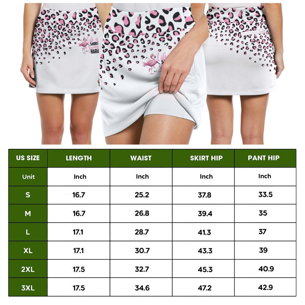 Leopard Flamingo Life Is Short Swing Hard Skort KVH070401