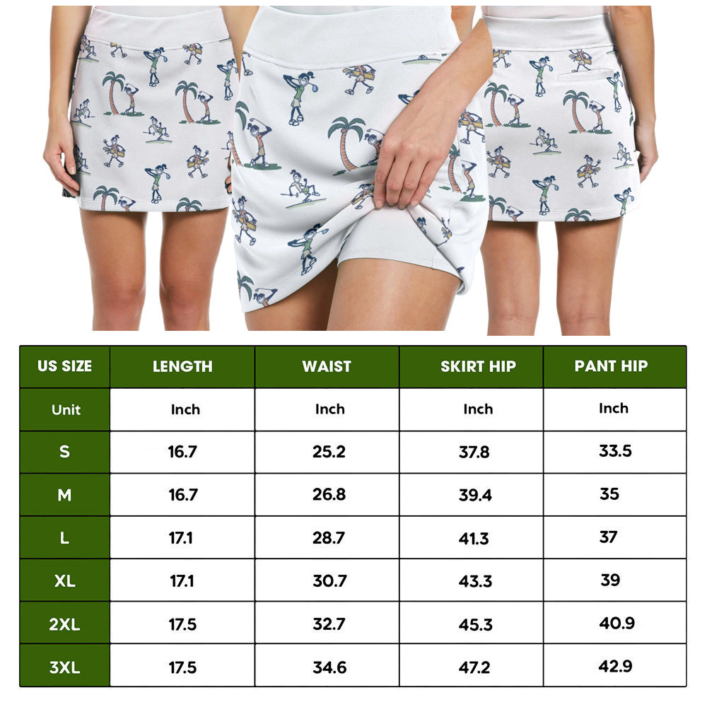 Seamless Palm Tree Golf Bundle Skort KVH080301