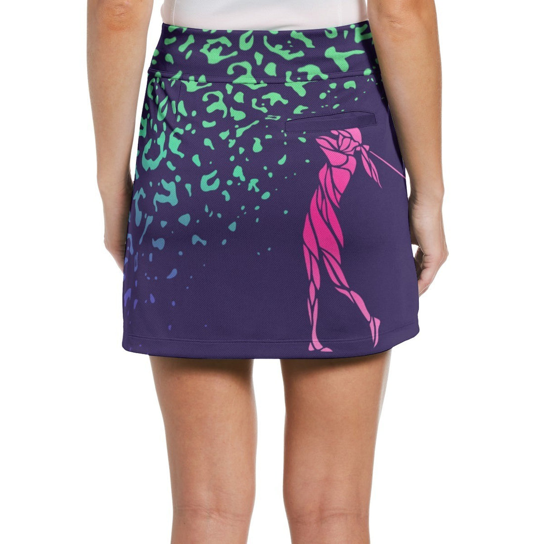 Gradient Women Golf Silhouette Leopard Bundle Skort KVH100301