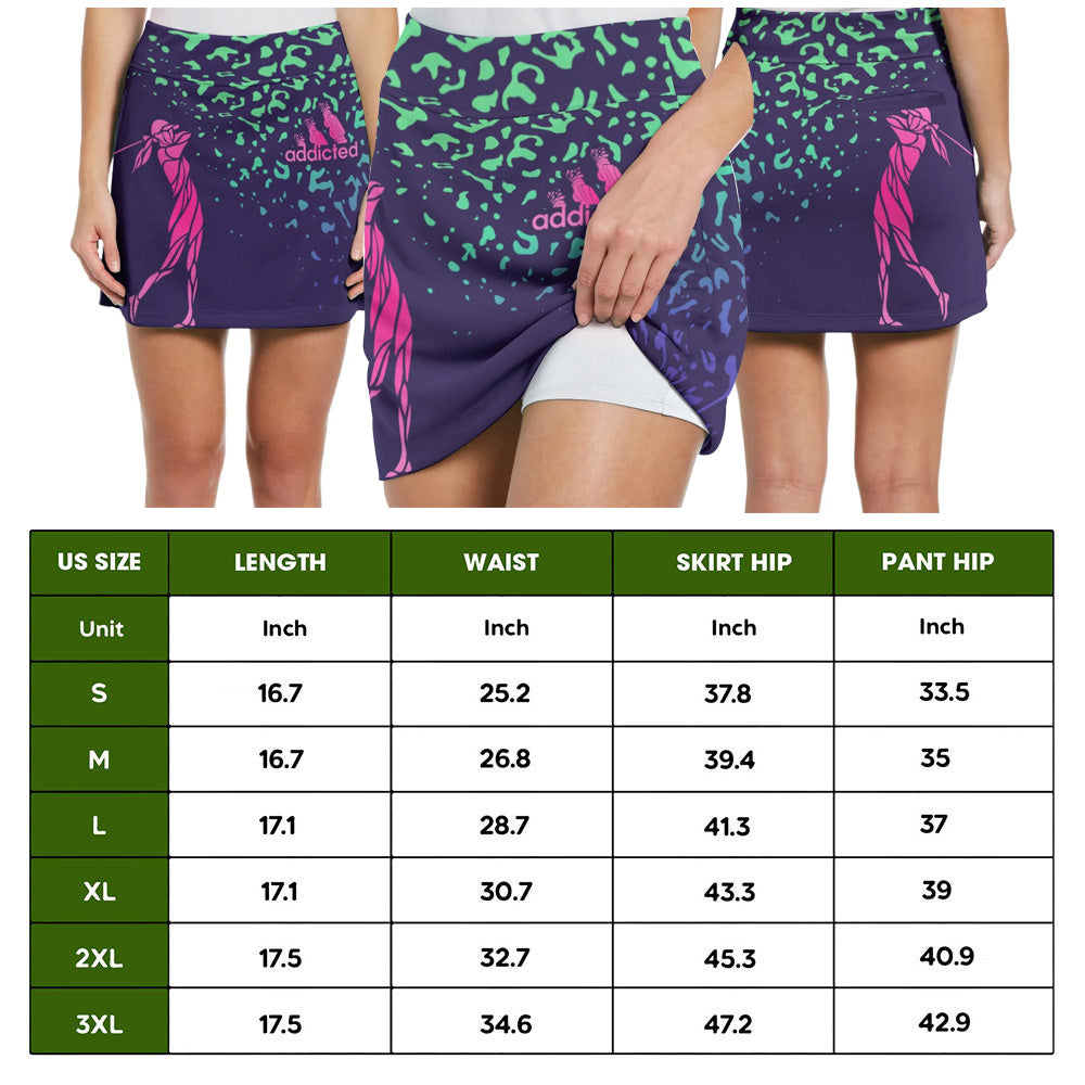 Gradient Women Golf Silhouette Leopard Skort KVH100301