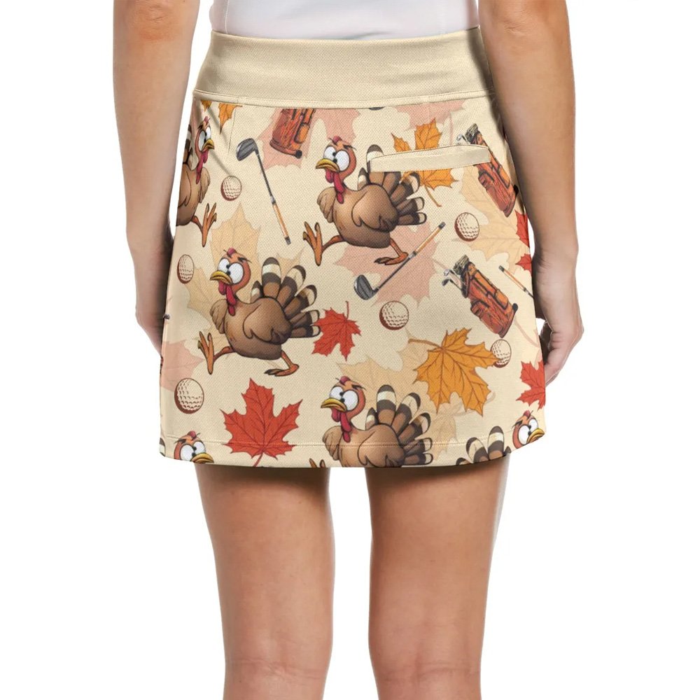 Turkey Golf Pattern Women Skort KVH110601