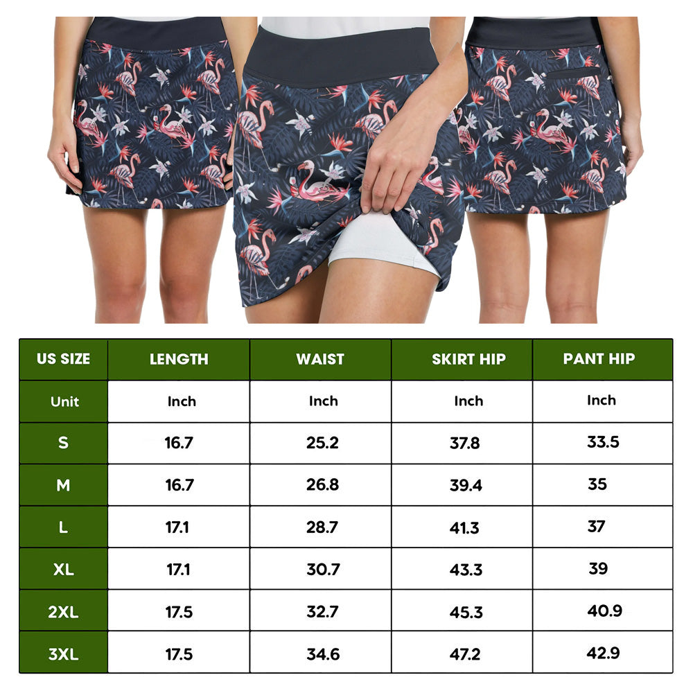 Plan For The Day Flamingo Tropical Golf Skort KVH130201