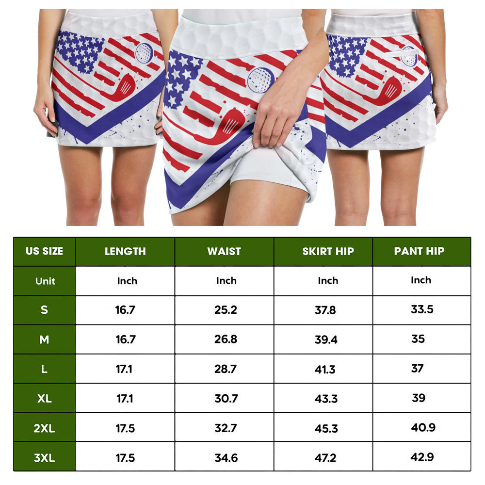 Nice Shot I Hate Golf American Flag Skort KVH140101