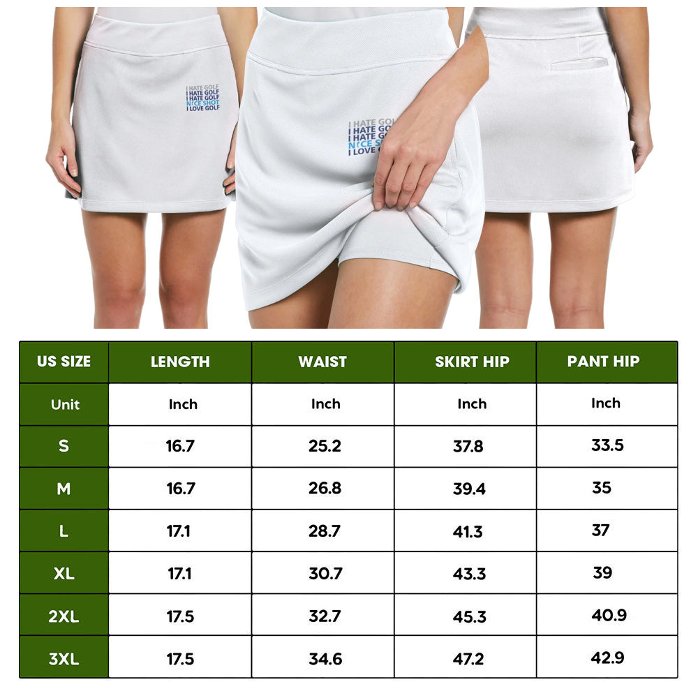 Nice Shot Golf I Hate Golf Silhouette Skort KVH140201