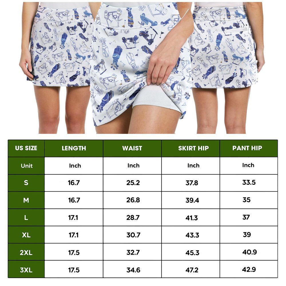 I HATE GOLF BLUE GOLF PATTERN Bundle Skort KVH150401