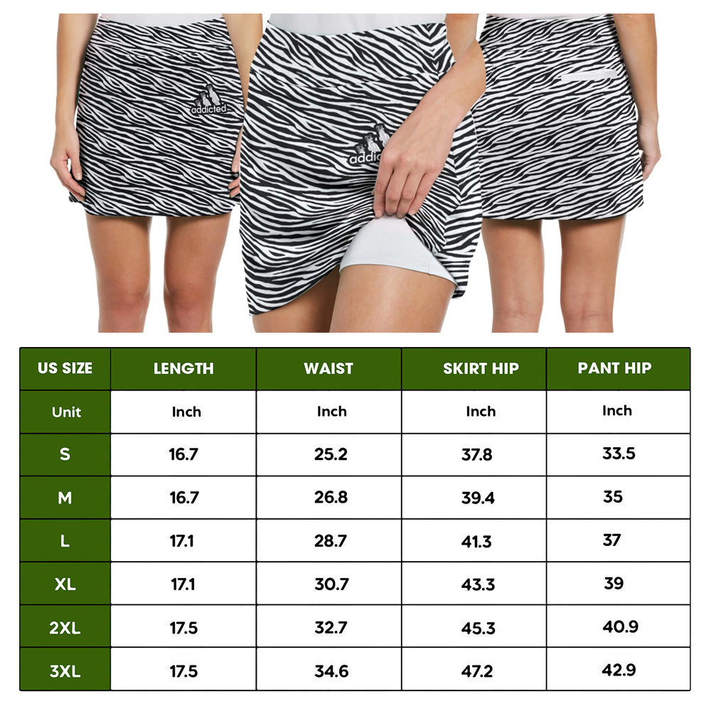 Zebra Pattern Golf Addicted Skort KVH180101