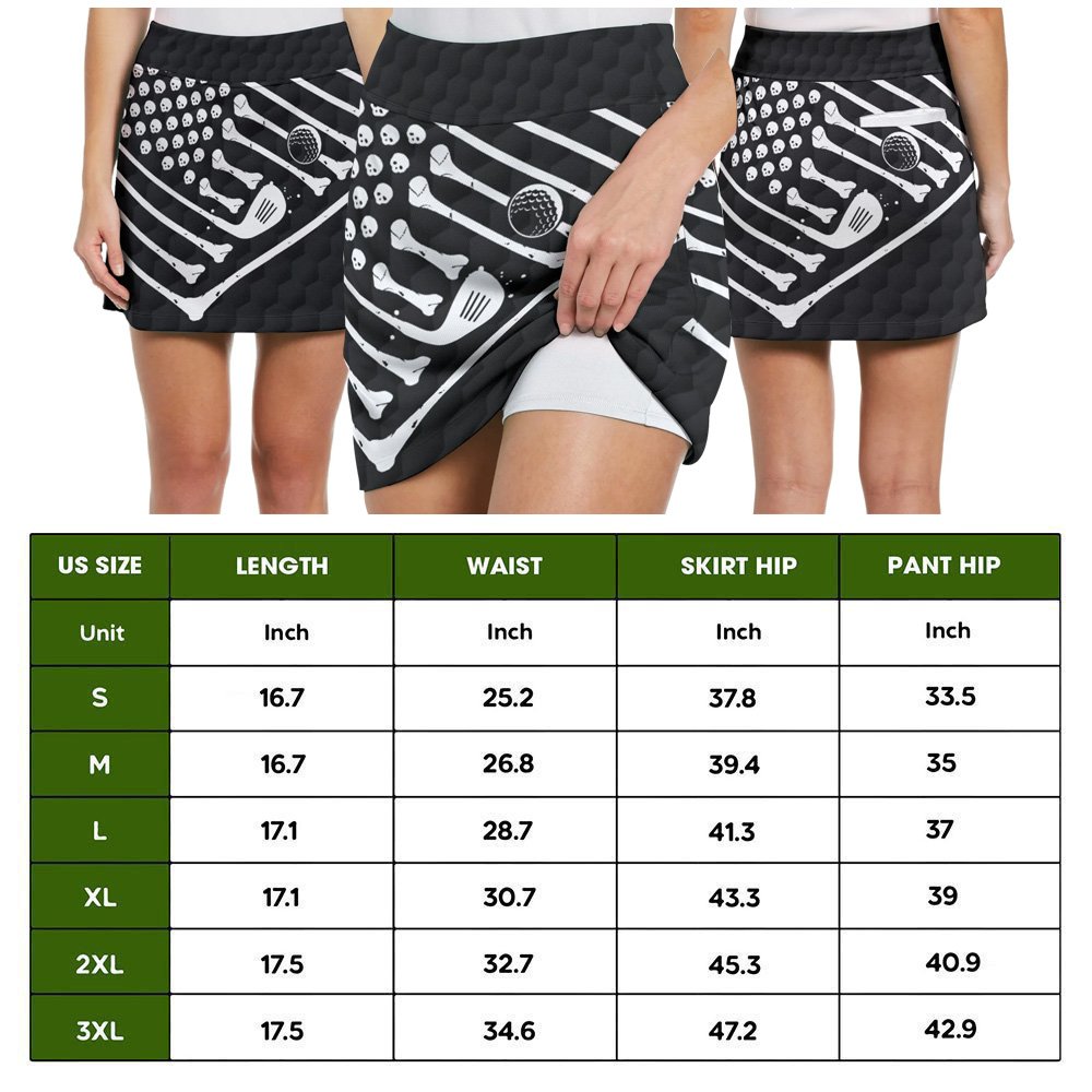 I Hate Golf Halloween Skeleton Bundle Skort KVH180401