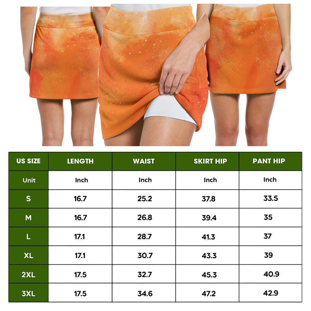 Fore ! Witches Black And Orange Halloween Skort KVH210401