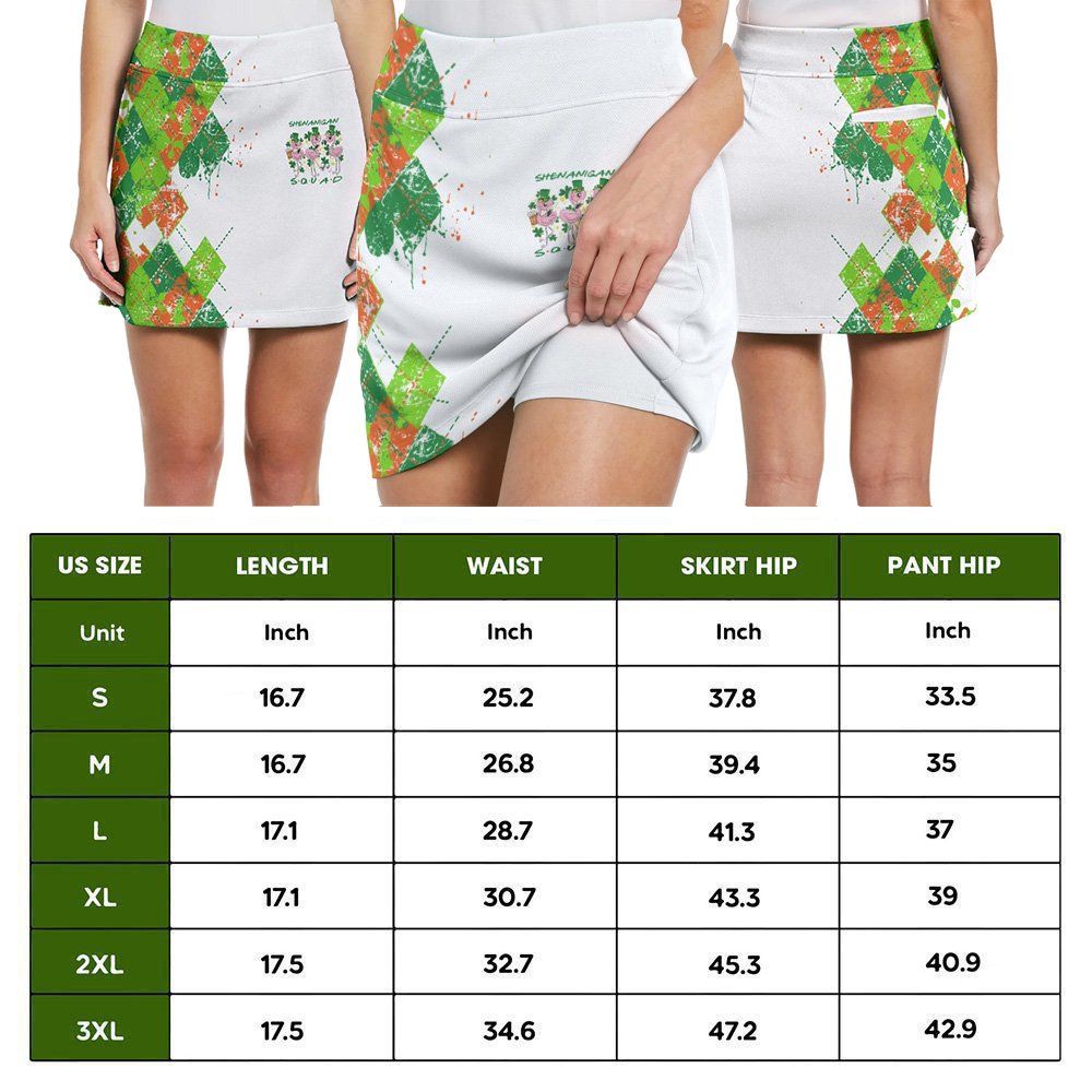 Argyle Shenanigan Squad Flamingo ST Patrick's Day Bundle Skort KVH230601