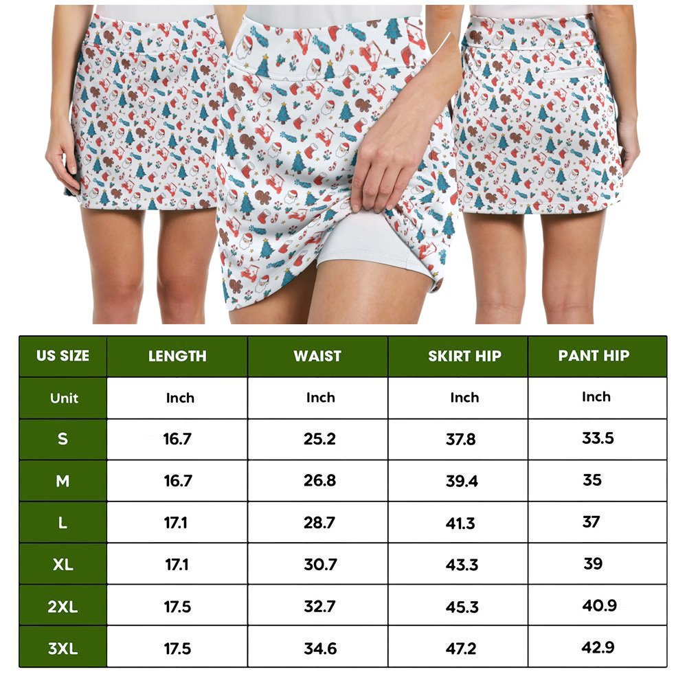 Christmas Golf Seamless Pattern Skort KVH240401