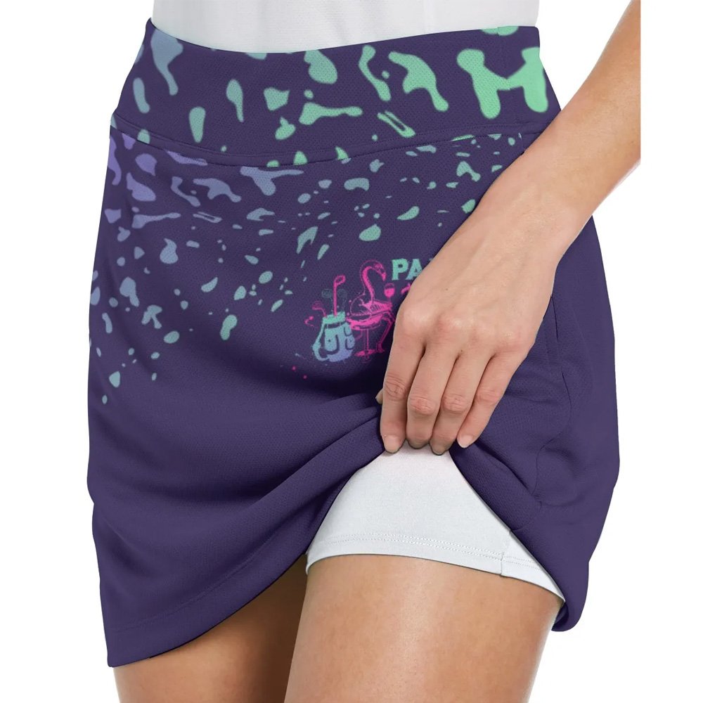 Par Then Bar Flamingo Gradient Leopard Skort KVH260301