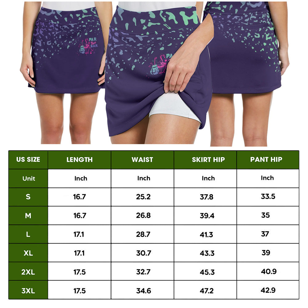 Par Then Bar Flamingo Gradient Leopard Skort KVH260301