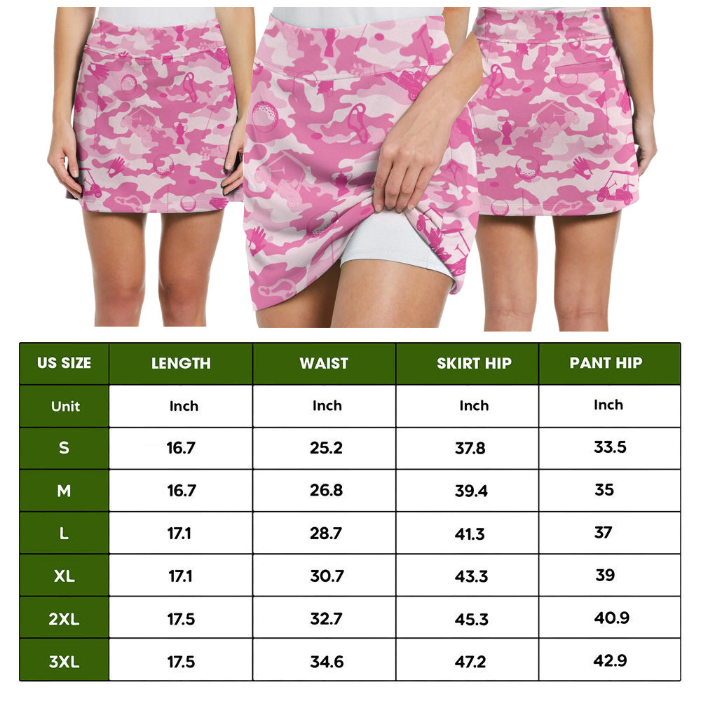 Pink Camouflage Golf Set Skort KVH280201