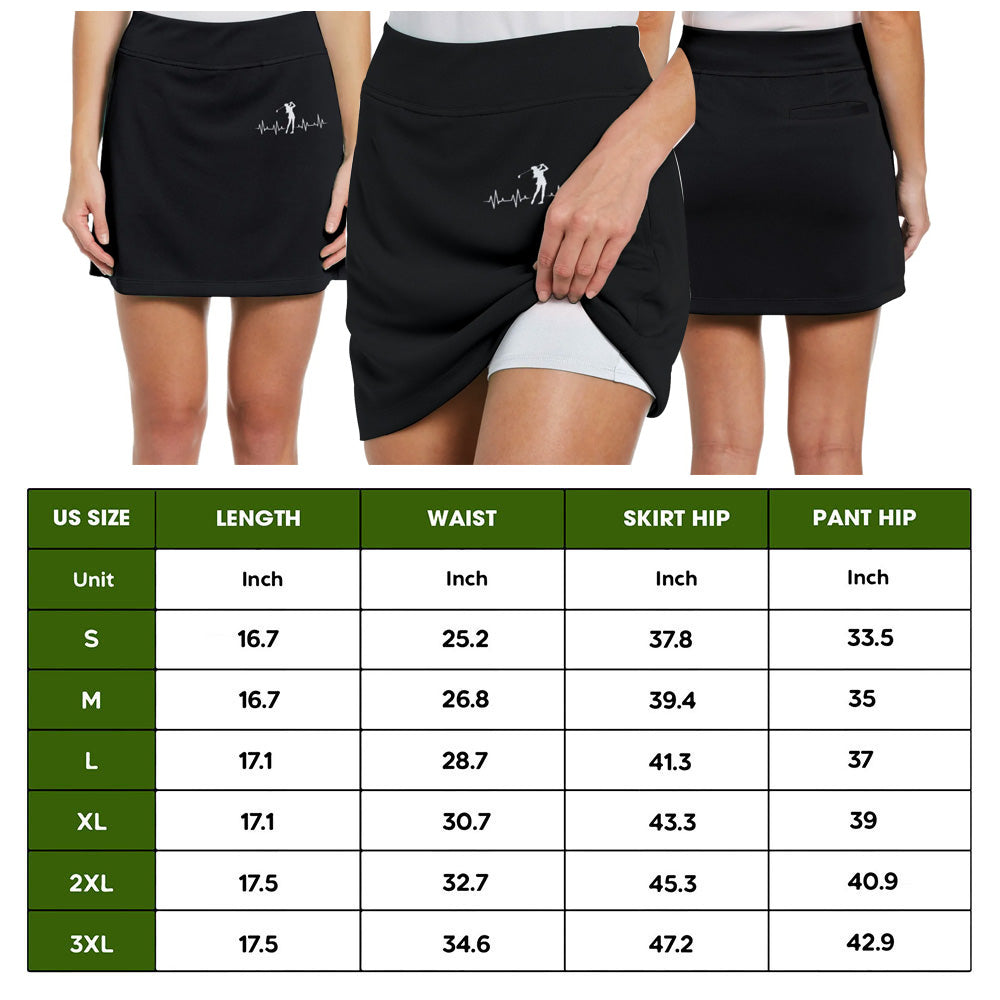 Skeleton Heart Beat Golf Skort KVH290101