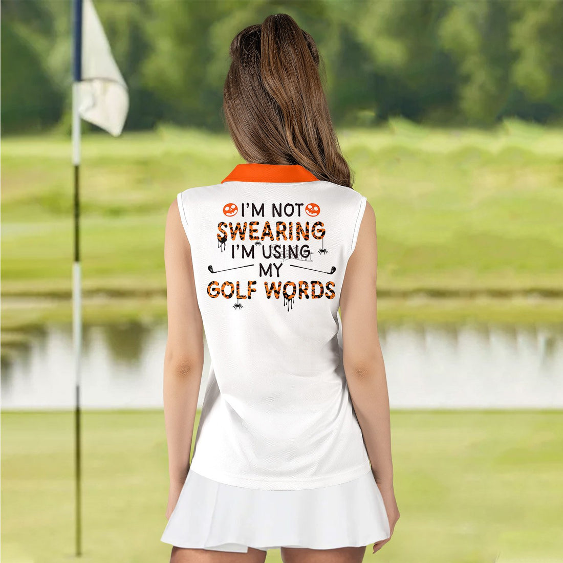 I'M NOT SWEARING I'M USING MY GOLF WORDS Halloween WOMEN POLO SHIRT LVH010501