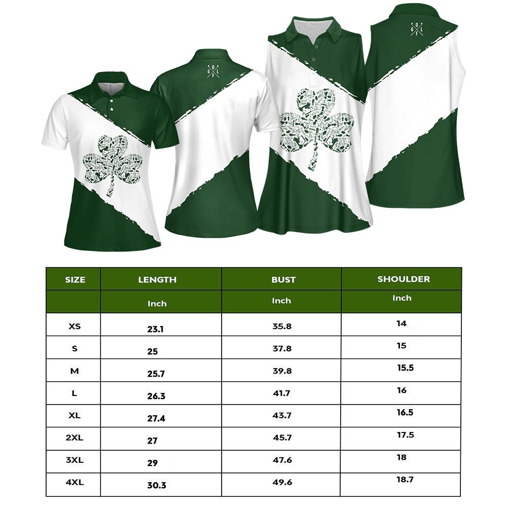 Shamrock Golf Pattern Women Polo Shirt LVH010701