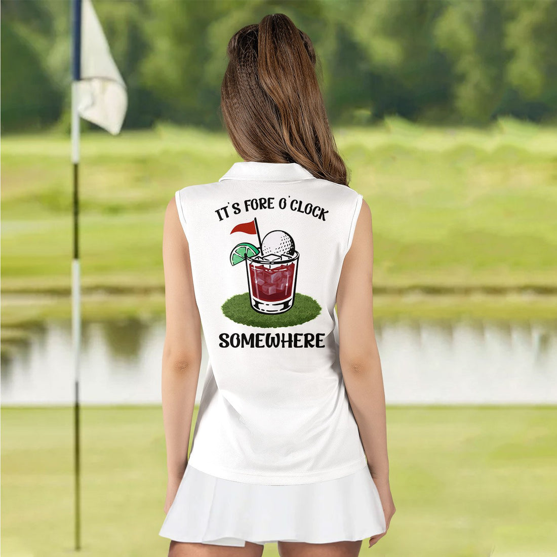 It's Fore O'clock Somewhere Women Polo Shirt LVH020401