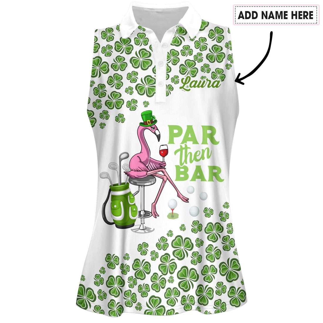 Par Then Bar St Patrick's Day Golf Wine Women Polo Shirt LVH020701