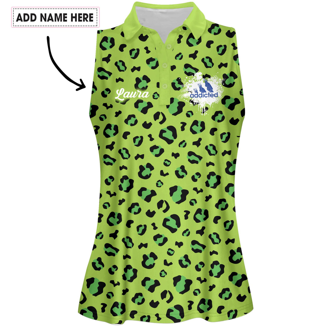 NEON LEOPARD ADDICTED Swing Swear Repeat WOMEN POLO SHIRT LVH040601