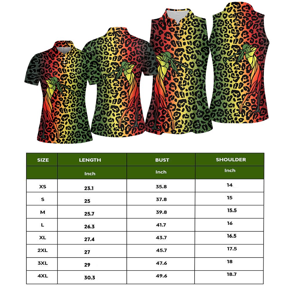 Leopard Gradient V2 Color Golf Pattern Women Polo Shirt LVH040701