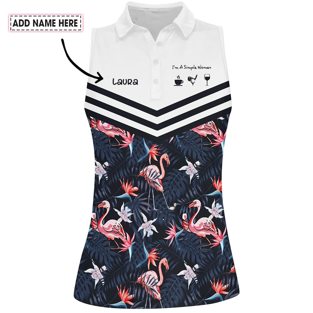 I'm A Simple Women Flamingo Tropical Women Polo Shirt LVH050301