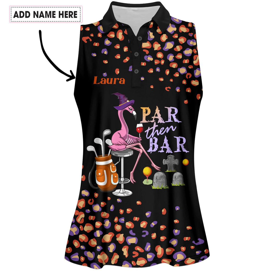 Par Then Bar Halloween Leopard Black Women Polo Shirt LVH050501