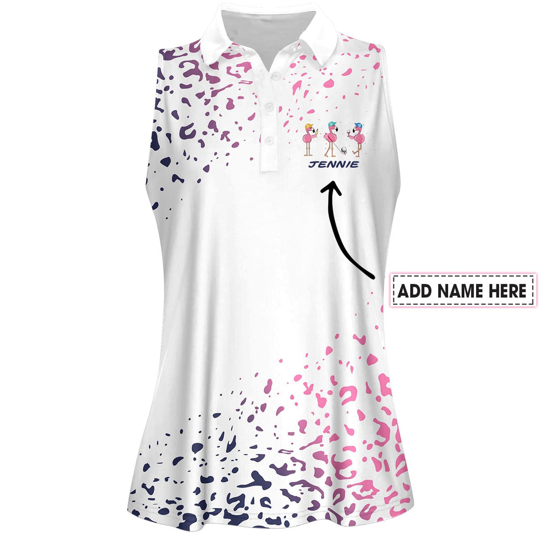 GOLF FRIENDS PAR THEN BAR LEOPARD FLAMINGO Women Polo Shirt LVH060101