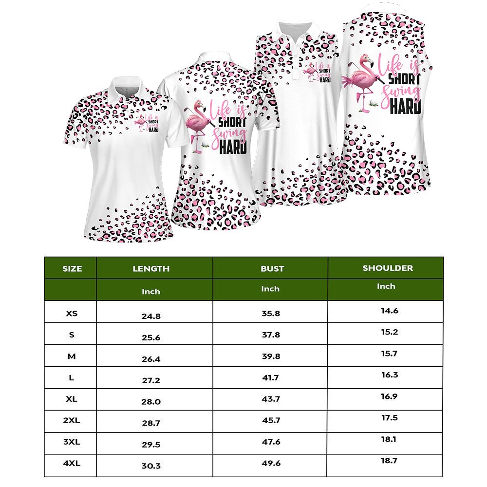 Leopard Flamingo Life Is Short Swing Hard Women Polo Shirt LVH070401