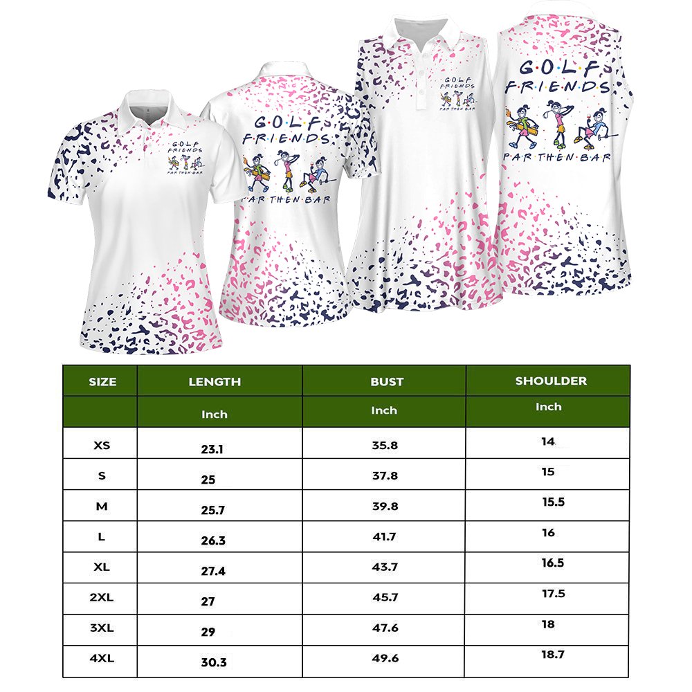 Golf Friends Leopard Par Then Bar Women Polo Shirt LVH090801