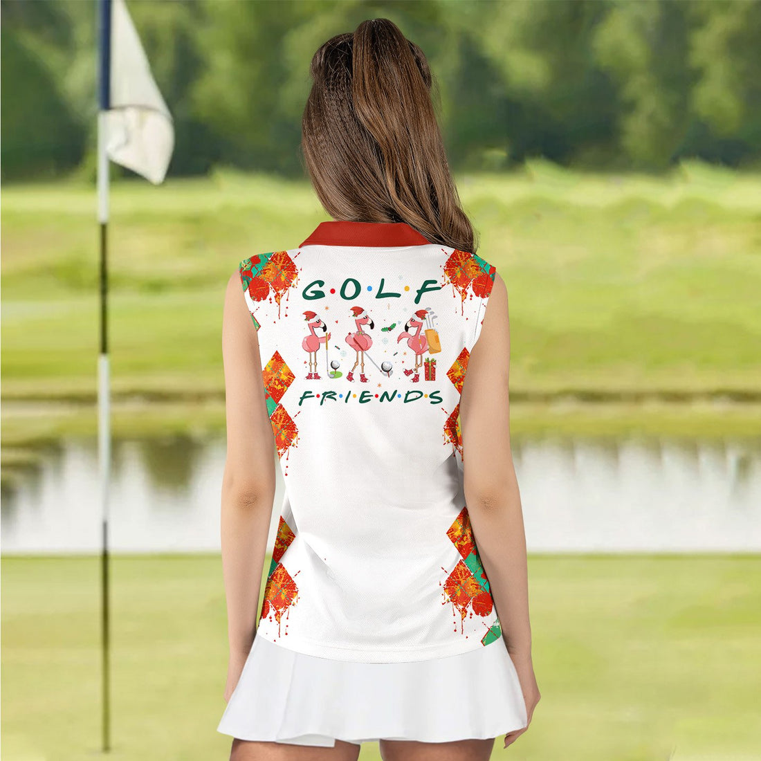 GOLF FRIENDS Christmas FLAMINGO WOMEN POLO SHIRT LVH110501