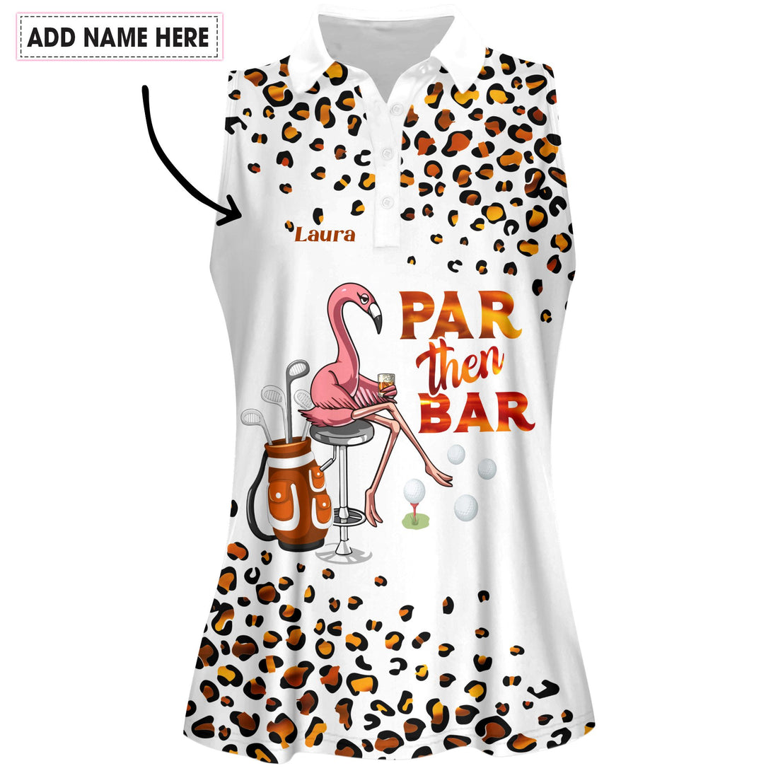 Par Then Bar Whiskey Leopard Women Polo Shirt LVH130401