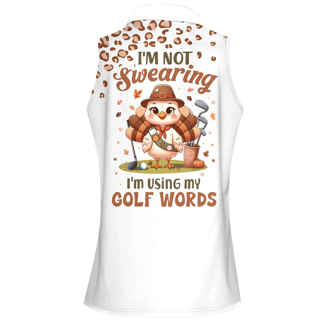 Leopard Turkey I'm Not Swearing I'm Using My Golf Words Women Polo Shirt LVH150601