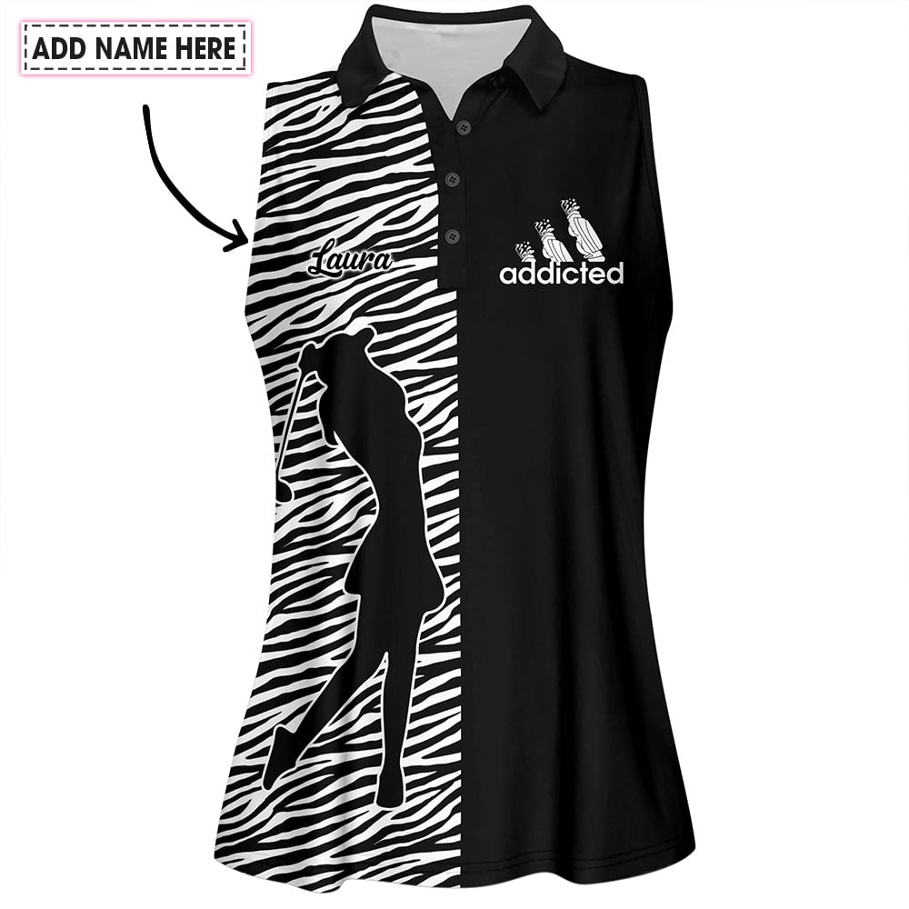 Zebra Pattern Golf Addicted Women Polo Shirt LVH180101