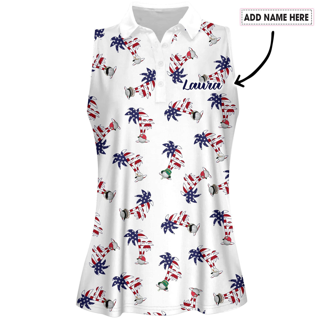 SEAMLESS PALM TREES GOLF BALLS WOMEN Polo Shirt LVH190501