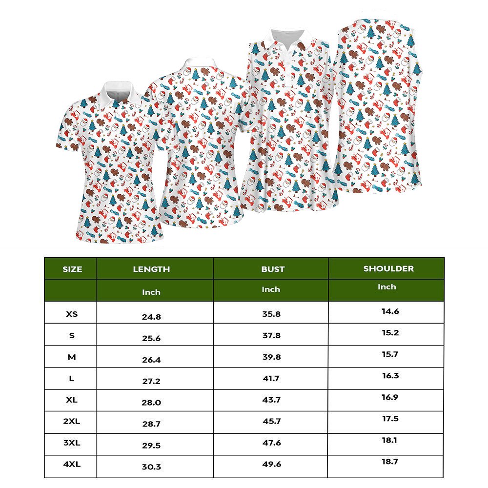 Christmas Golf Seamless Pattern Women Polo Shirt LVH240401