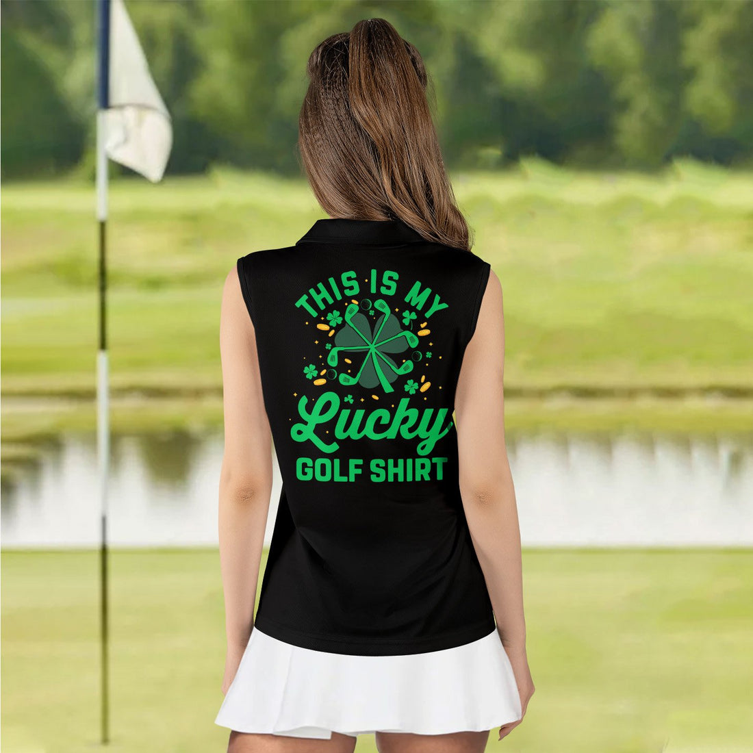 Black Version This Is My Lucky Golf Shirt ST Patrick's Day Women Polo Shirt LVH240601