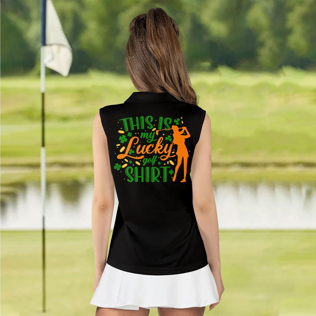 Black Version This Is My Lucky Golf Shirt ST Patrick's Day Women Golf Polo Shirt V2 LVH250601