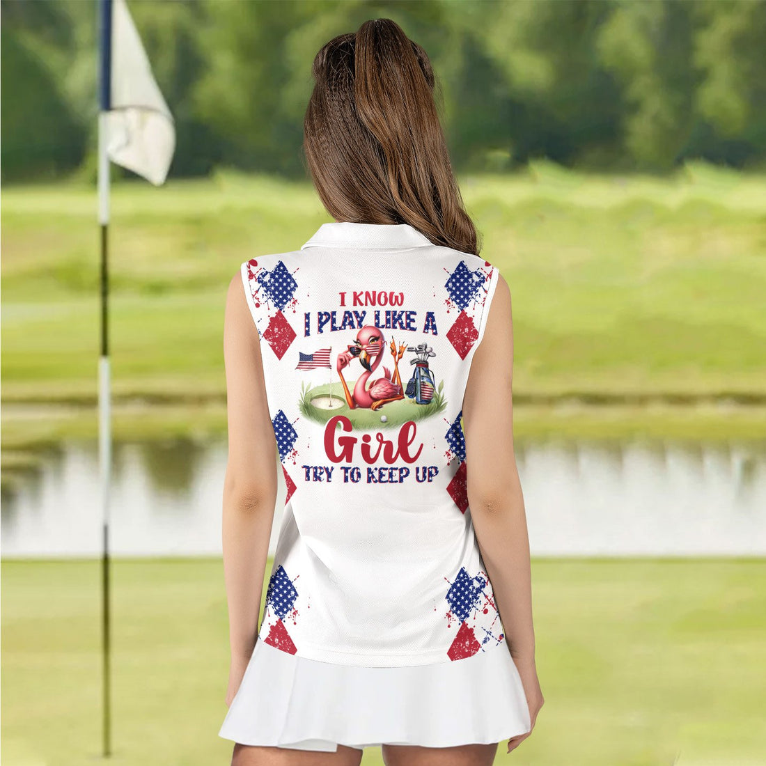 American Flamingo Try To Keep Up Women Polo Shirt LVH270301