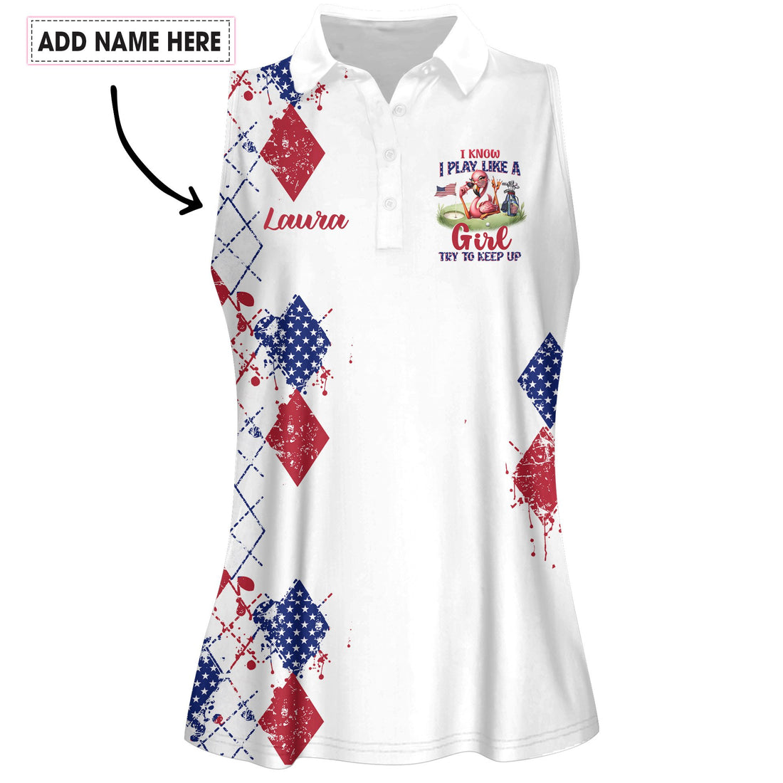 American Flamingo Try To Keep Up Women Polo Shirt LVH270301