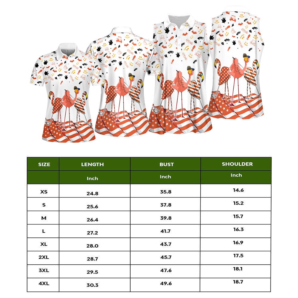 Halloween American Flag FLAMINGO WOMEN POLO SHIRT LVH270501