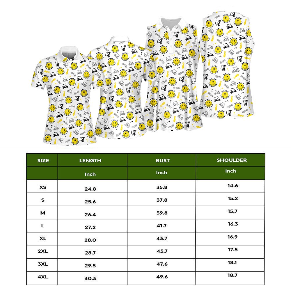 Smile Golf Pattern Women Polo Shirt LVH290401