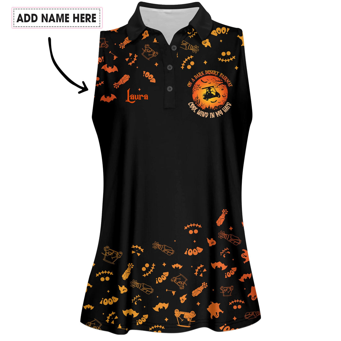 On A Dark Desert Fairway Halloween Women Polo Shirt LVH290501