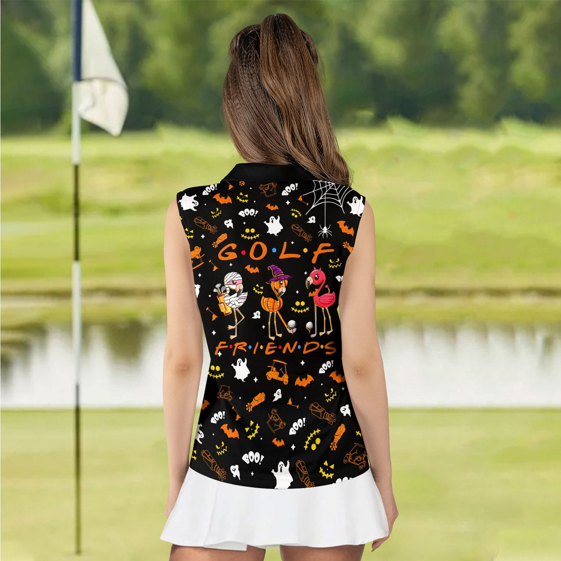 Golf Friends FLAMINGO GOLF HALLOWEEN WOMEN POLO SHIRT LVH300401