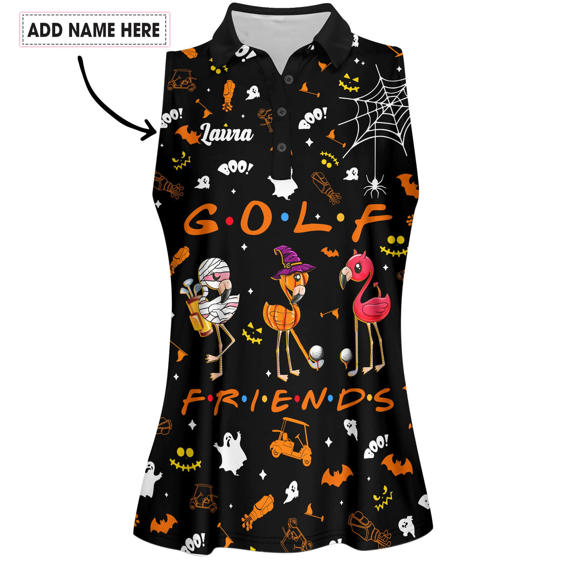 Golf Friends FLAMINGO GOLF HALLOWEEN WOMEN POLO SHIRT LVH300401