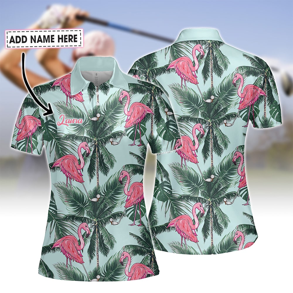 Seamless Tropical Flamingo Golf V3 Women Polo Shirt LVH010201