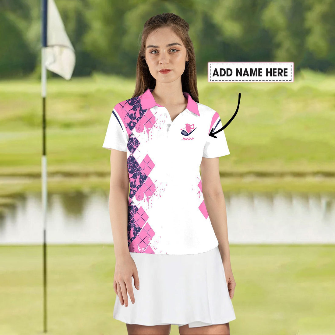 SMALL GANG GOLF Flamingo WOMEN POLO SHIRT LVH010401